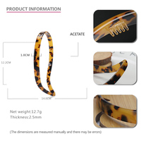 Mode Simple français acétate bandeau mince écaille de tortue imprimé léopard bandeaux antidérapants femmes cheveux accessoires