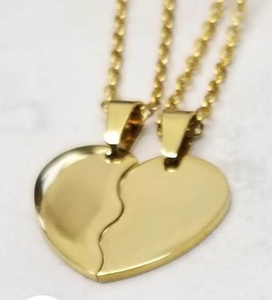 2025新款时尚不锈钢项链18k镀金心形项链个性化女性名字项链 - Product Image 1