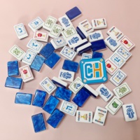 Ensemble de Mahjong américain de style premium Hanukkah avec 160 tuiles en acrylique pour les fêtes de fin d'année, les cadeaux et les activités de club