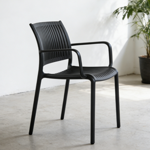 Chaise en plastique <span class=keywords><strong>bon</strong></span> <span class=keywords><strong>marché</strong></span> et durable pour la maison avec accoudoirs, chaises en plastique en solde, chaise de salle à manger décontractée simple, crème, petit appartement - Product Image 2