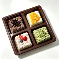 Party 4-delige fruitbak liner voor afternoon tea, stapelbaar, lichtgewicht, groothandel PET insert