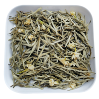 Teh Hijau Jasmine Silver Tip dengan Aroma Bunga Melati, Teh Hijau Yin Zhen Jarum Perak Beraroma Melati, Teh Hijau Jarum Perak Campuran Melati