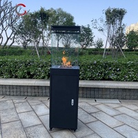 CZYD5206 Chauffage d'extérieur pour jardin, cour et terrasse, au propane, commercial et résidentiel, avec roues, foyer en acier durable