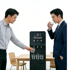 Distributeur d'eau à 3 robinets certifié CE |   Purificateur d'eau commercial à chargement par le bas, chaud, froid et tempéré, solution pour projets OEM - Product Image 1