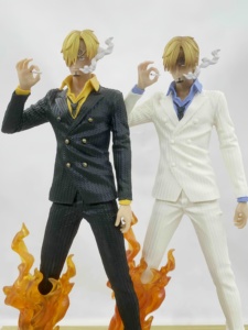 Statue de collection Sanji en PVC bicolore, modèle classique, pour collectionneurs seniors, objet de présentation et cadeau - Product Image 4