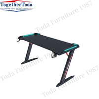 Bureau d'ordinateur PC en forme de Z RGB Led Lights Table de jeu de bureau d'ordinateur