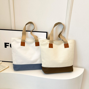 Sac fourre-tout en toile de coton épaisse personnalisé avec logo pour femmes, sac à bandoulière pour l'art, l'artisanat, les courses, les courses d'épicerie, réutilisable et durable - Product Image 1