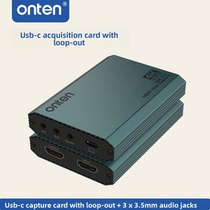 <span class=keywords><strong>Carte</strong></span> de capture en alliage d'aluminium OntenVideo OTN-US332, entrée 4K pour double microphone, double sortie audio, ports audio USB 3.0 et 3,5 mm compatibles - Product Image 2