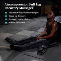 Masseur de jambes à compression d'air à six cavités avec commande filaire manuelle et fonction musicale pour la thérapie par l'exercice