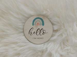 Annonce de nom de naissance <span class=keywords><strong>en</strong></span> bois bébé jalon cartes mensuelles disques disque avec <span class=keywords><strong>arc</strong></span>-<span class=keywords><strong>en</strong></span>-<span class=keywords><strong>ciel</strong></span> accessoires photo cadeau de douche nouveau-né - Product Image 4