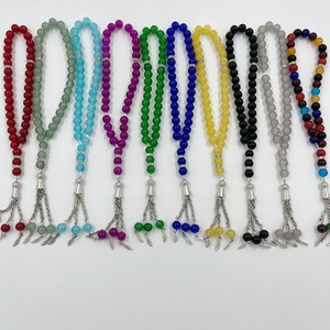Jiojew Customize Wholesale <strong>Pakistan</strong> Arab 33 PC 8mm Muslim Prayer Glass Beads Islamic Gift for Rosary Tasbin Tassels <strong>Bracelet</strong> - Product Image 1