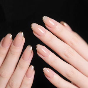 TSZS Vente en gros 10 pièces Faux ongles à presser faits main, courts carrés et ronds en acrylique, style coréen japonais, motifs pois et étoiles mignons - Product Image 6