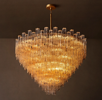Lustre design moderne pour plafond haut, lampe suspendue décorative pour salon, salle à manger, maison, luminaire suspendu en verre