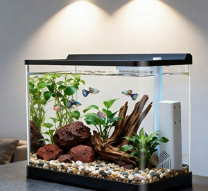 Nuevo Acuario Rectangular para Interiores, Pecera Transparente para Sala de Estar, Escritorio o Balcón, Paisaje Ecológico, Acuario de Plástico para Peces Dorados - Product Image 4