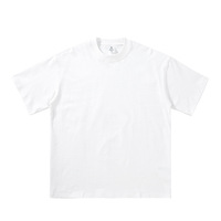 Kaos Pria Katun Combed Bernapas 280G Tebal Vintage Lengan Pendek Longgar O-Neck Warna Solid Polos Elastisitas Tinggi