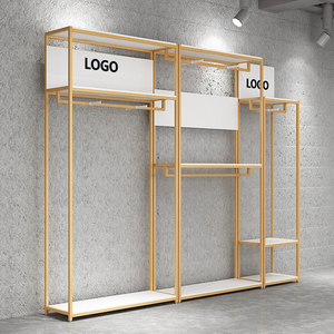 Alta calidad logotipo personalizado piso Metal ropa <span class=keywords><strong>de</strong></span> hombre percha ropa niños estante <span class=keywords><strong>de</strong></span> exhibición - Product Image 3