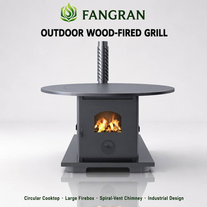 Stufa a Pellet Rotonda Fangran 180Y 16kW a Doppia Alimentazione per Riscaldamento, Caminetto per Ristoranti e Sale da Pranzo, 120m² - Product Image 1