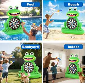 Jeu de fléchettes gonflable en forme de grenouille avec balles collantes pour enfants, en PVC - Product Image 3