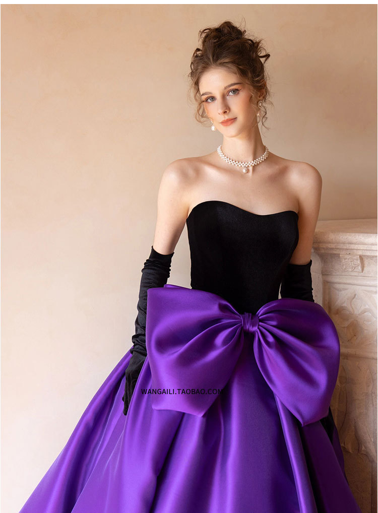 open lace back dress Dazzling Black V-Neck One Shoulder Long Sleeves Prom Dresses Gem Beads with Zipper Lace-Up Back main image 1