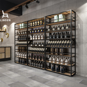 Özel Dayanıklı Metal Duvara Monte Şaraplık ve Bar Teşhir Standı (Restoran, Otel Yemek Alanları için) - Product Image 4