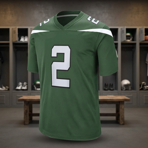 Camiseta de Fútbol Americano Verde para Hombre, Cuello en V, Manga Corta, Malla Transpirable, Número 2, Uniforme de Equipo - Product Image 2