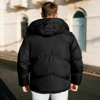 Expédition rapide, stock disponible, veste d'hiver décontractée à capuche pour homme, veste matelassée en coton, coupe-vent, pour un usage quotidien en extérieur, fermeture éclair
