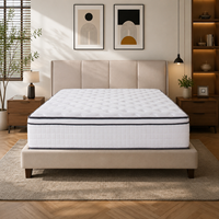 Matelas de lit d'hôtel King Queen Full Size en mousse et ressorts ensachés, matelas hybride à ressorts, fourni par l'usine
