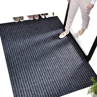 Tapis de porte personnalisé en velours côtelé, tissé, tufté, lavable, en élastomère thermoplastique, motif rayé moderne et minimaliste