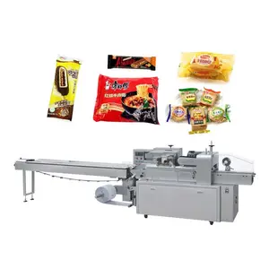 Ce Goedgekeurde Automatische Kussen Type Horizontale Hamburger Croissant Tortilla Arabische Pita Brood Verpakkingsmachine