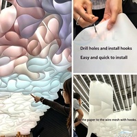 Décoration de plafond en papier texturé translucide LeArt Custom Creative Hotel Drop Wave Texture Translucent French Textured Paper pour mariage
