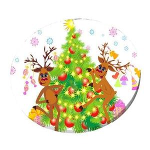 Mantel de boda no tejido de PEVA con estampado de Papá Noel, con bordes elásticos, ajustado para fiestas de Navidad, mantel cuadrado para hoteles de marca - Product Image 2