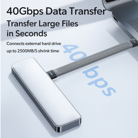 Kabel Pendek Tipe-C ke Tipe-C 240W Pengisian Cepat Kabel USB-C Transfer Data 40Gbps Kabel Ekstensi Pengisian Data FPC Tipis Datar 8K