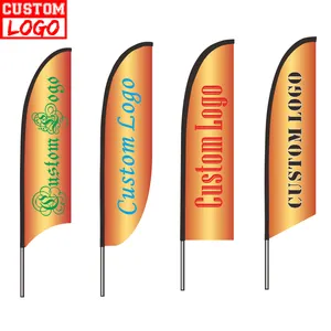 Bandeira de praia com bandeira, bandeira de penas para arte externa com logotipo personalizado, bandeira com bandeiras