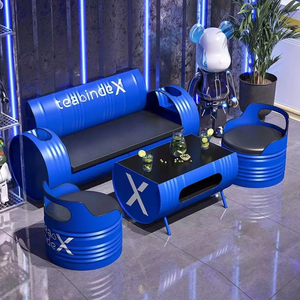 Retro phong cách công nghiệp đôi sofa Bàn và ghế kết hợp bình thường sắt dầu trống cho ăn uống và phòng khách khu vực chỗ ngồi - Product Image 1