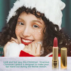 Luxury Gift Gift High Pigment Good Quality Golden Matte Waterproof Red Cosmetic Lipstick