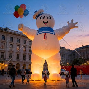 Hombre Malvavisco Inflable Gigante de los <span class=keywords><strong>Cazafantasmas</strong></span>, Fantasma Inflable de los <span class=keywords><strong>Cazafantasmas</strong></span>, Decoración de Personajes de Dibujos Animados Inflables para Publicidad - Product Image 6