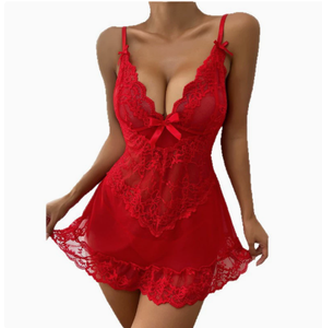 Nouvel ensemble de lingerie de nuit 2 pièces pour femme, grande taille, avec bretelles en dentelle et soutien-gorge triangle uni, à prix abordable - Product Image 5