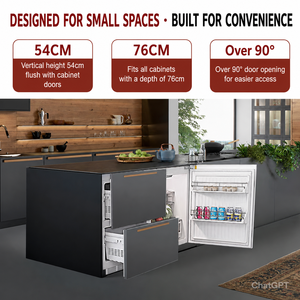 196L Fully Integrated French Home Refrigerator <b>Freezer</b> Undercounter <b>Drawer</b>-Type Built-in Ice Maker for Hotel & Kitchen Island Fr - Product Image 2