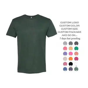 Custom Print Soft Men Basic Round Neck Heather Color Graphic 50% Polyester 25% Cotton Tri 25% Rayon Blend T Shirt