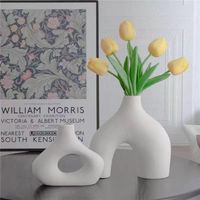 Vase à fleurs en céramique de style Wabi-sabi, ensemble de deux pièces, vase pour la décoration de la maison et de l'hôtel, arrangement de fleurs sur table, ornements de vase