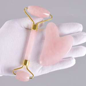 Fabricant de Marque privée De Forme De Coeur Gua Sha Grattage Outil <span class=keywords><strong>Bon</strong></span> Marché pour le Visage de Massage Jade Rouleau Ensemble - Product Image 5
