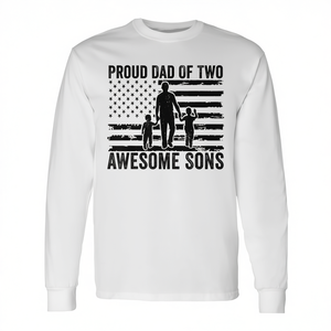 Camiseta de manga larga para papá orgulloso de dos hijos geniales, para padres con hijos, ropa familiar a juego - Product Image 2