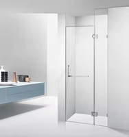 Panel Kaca Tempered 8mm untuk Shower, Kaca Pengaman Datar Poles, Dekorasi Kamar Mandi Modern