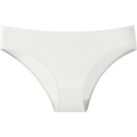 Braguitas Bikini de Algodón Puro Transpirables de Cintura Baja, Tallas Grandes, Estilo Europeo Americano, Color Liso, para Mujeres Jóvenes
