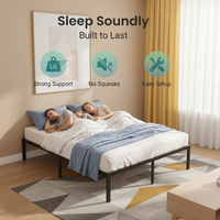 Lit en fer professionnel avec éclairage, cadre de lit simple pour chambre à louer, lit en fer de 1,9 mètre et 2 mètres, lit double pour chambre à coucher