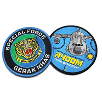 Patch brodé personnalisé de haute qualité à motif floral écologique pour l'aviation, avec fixation auto-agrippante ou à coudre