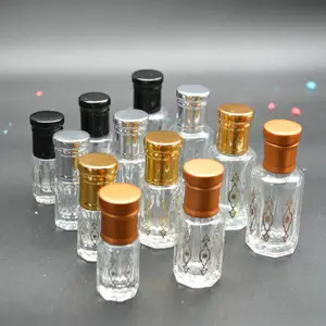 Vuoto stampa logo oud bottiglia di olio 3ml 6ml 10ml 12ml essenziale bottiglia attar per uso trasparente