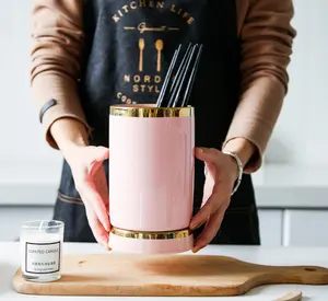 Penjualan Laris Pemegang Peralatan Dapur Pemegang Sendok Sumpit Keramik Dapur Putih Pink Hijau