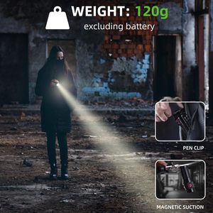 Whosale <strong>Price</strong> 3 Light Type-C Charging Aluminum Alloy Mini Slim Lamp Led Pentorchlight Flashlight <strong>Torch</strong> With Clip for Outdoor