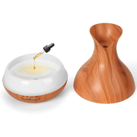 Diffuseur d'aromathérapie ultrasonique en bois grainé USB OEM avec boîte cadeau pour la maison, l'hôtel et la maison d'hôtes